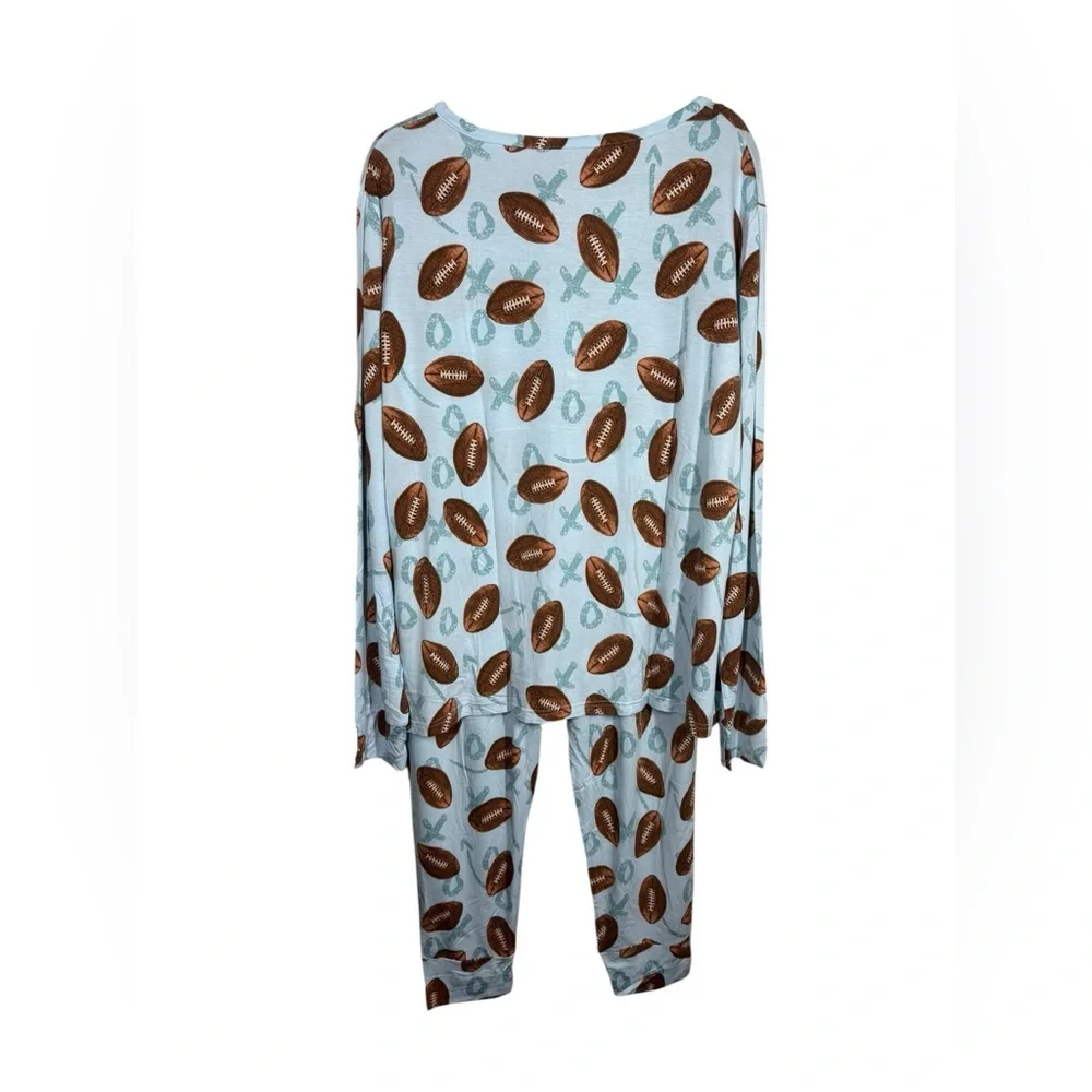 NWT Posh Peanut Long Sleeve Field Day Football Pajama Set Size 3XL
